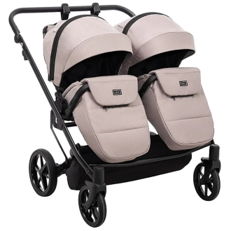 Коляска для двойни 2 в 1 Adamex Leo Duo Tip Capuchino ТК-72 Капучино - Фото 6