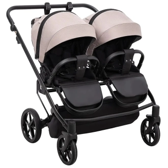 Коляска для двойни 2 в 1 Adamex Leo Duo Tip Capuchino ТК-72 Капучино - Фото 7