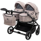 Коляска для двойни 2 в 1 Adamex Leo Duo Tip Capuchino ТК-72 Капучино