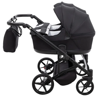 Коляска для двойни 2 в 1 Adamex Leo Duo Tip Black ТК-53 Черный - Фото 3