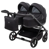 Коляска для двойни 2 в 1 Adamex Leo Duo Tip Black ТК-53 Черный