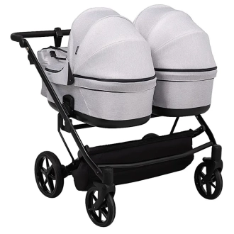 Коляска для двойни 2 в 1 Adamex Leo Duo Tip ТК-1 Light Grey/Серый - Фото 4