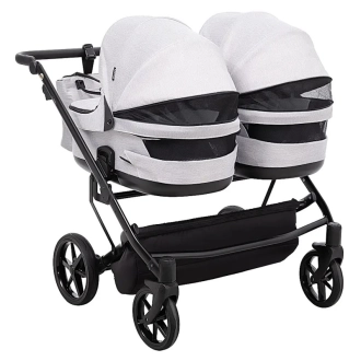 Коляска для двойни 2 в 1 Adamex Leo Duo Tip ТК-1 Light Grey/Серый - Фото 5