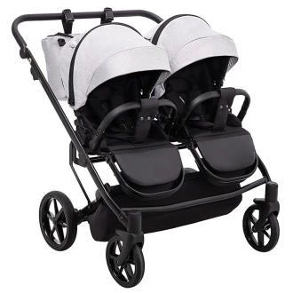 Коляска для двойни 2 в 1 Adamex Leo Duo Tip ТК-1 Light Grey/Серый - Фото 7