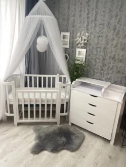 Комплект мебели Babymax Престиж New Кроватка и Комод-90 Белый - Фото 3