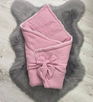 Конверт для новорожденных на выписку Mexs Тедди 80×80 см, муслин Синий - Фото 3