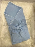 Конверт для новорожденных на выписку Mexs Тедди 80×80 см, муслин Синий