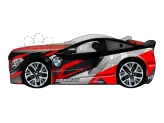 Кровать подростковая машина Viorina DEKO SPACE BMW 01 с матрасом, подъемным механизмом Красный