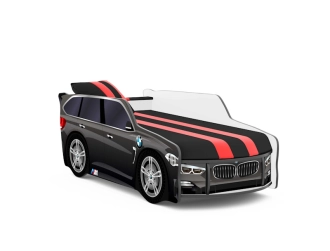Кровать подростковая машина Viorina DEKO PREMIUM BMW с матрасом Черный - Фото 2