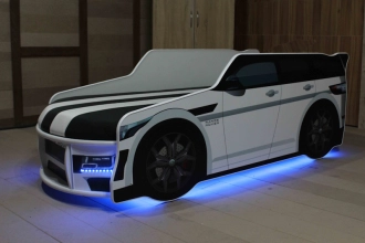 Кровать подростковая машина Viorina DEKO PREMIUM BMW с матрасом Синий - Фото 5