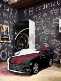 Кровать подростковая машина Viorina DEKO PREMIUM AUDI Q7 с матрасом Черный