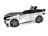 Кровать подростковая машина Viorina DEKO PREMIUM AUDI Q7 с матрасом Белый