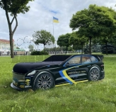Кровать подростковая машина Mebelkon Порш Патриот с матрасом, подголовником 170×80 см Черный