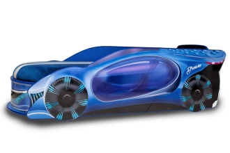 Кровать подростковая машина Mebelkon МЕРСЕДЕС Dream с матрасом, подголовником 170×80 см Синий - Фото 1