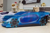 Кровать подростковая машина Mebelkon МЕРСЕДЕС Dream с матрасом, подголовником 170×80 см Синий