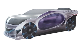 Кровать подростковая машина Mebelkon МЕРСЕДЕС Dream с матрасом, подголовником 170×80 см Серый - Фото 1