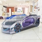Кровать подростковая машина Mebelkon МЕРСЕДЕС Dream с матрасом, подголовником 170×80 см Серый