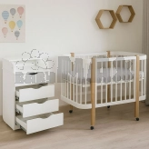 Комплект мебели DeSon Svitanok Кроватка без ящика и Комод-60 Бело-буковый