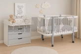 Комплект мебели DeSon Svitanok Кроватка без ящика и Char Комод-90 Бело-серый