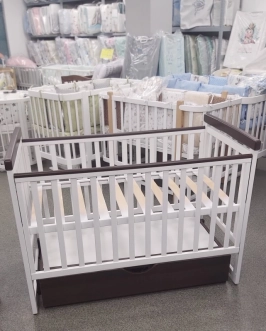 Комплект мебели DeSon Кроватка Mriya и Комод-90 Орех/белый - Фото 5