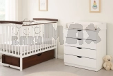 Комплект мебели DeSon Кроватка Mriya и Комод-90 Белый/орех