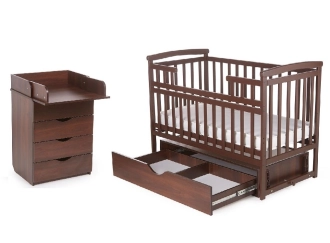 Комплект мебели Кроватка Лодочка и Комод-60 DeSon Орех - Фото 1