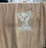 Плед с аппликацией 85х100 см, Флис - Ярослав Котик (Бежевый)