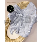 Плед Eldoll Светлячок Лапки 90×90 см, флис Серый