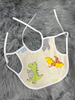 Слюнявчик-фартук - Ярослав (Белый с динозавриком) - Фото 1