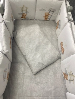 Комплект постельный Ведмедик Милый медвежонок 6 предметов, стеганый Серый - Фото 9