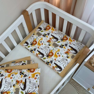 Комплект сменного белья MSonya (Маленькая Соня) Baby Mix Африканские зверушки 110×90 см Горчичный - Фото 2