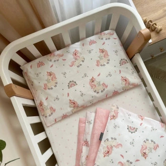 Комплект сменного белья MSonya (Маленькая Соня) Baby Mix Единорожки 110×90 см Розовый - Фото 2