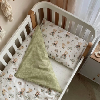 Комплект змінної білизни MSonya (Маленька Соня) Baby Mix Ведмедик boy 110×90 см М'ятний - Фото 1