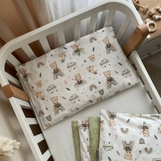 Комплект змінної білизни MSonya (Маленька Соня) Baby Mix Ведмедик boy 110×90 см М'ятний - Фото 2