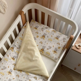 Комплект сменного белья MSonya (Маленькая Соня) Baby Mix Медвежонок boy 110×90 см Желтый - Фото 1