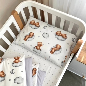Комплект сменного белья MSonya (Маленькая Соня) Baby Mix Тедди 110×90 см Серый - Фото 2