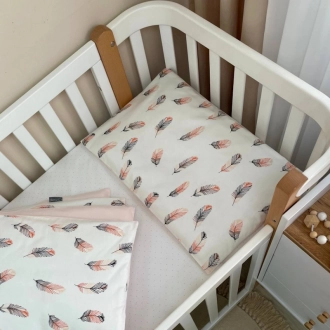 Комплект сменного белья MSonya (Маленькая Соня) Baby Mix Перо 110×90 см Пудровый - Фото 2