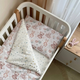 Комплект сменного белья MSonya (Маленькая Соня) Baby Mix Мягкие игрушки 110×90 см Пудровый - Фото 1