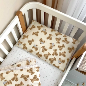 Комплект сменного белья MSonya (Маленькая Соня) Baby Mix Плюшевые мишки 110×90 см Бежевый - Фото 2