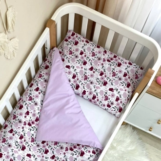 Комплект сменного белья MSonya (Маленькая Соня) Baby Mix Лиловые цветы 110×90 см Лила - Фото 1