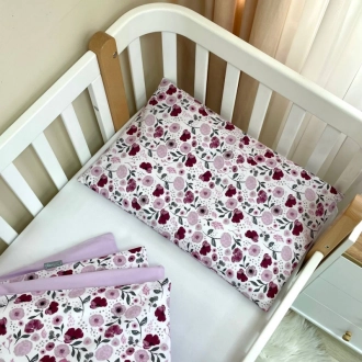 Комплект сменного белья MSonya (Маленькая Соня) Baby Mix Лиловые цветы 110×90 см Лила - Фото 2