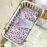 Комплект сменного белья MSonya (Маленькая Соня) Baby Mix Лиловые цветы 110×90 см Лила