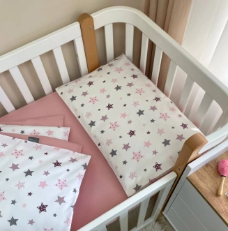 Комплект змінної білизни MSonya (Маленька Соня) Baby Dream Stars 110×90 см Пудровий - Фото 2