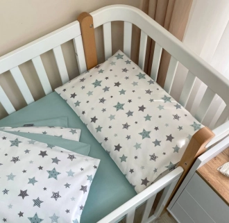 Комплект змінної білизни MSonya (Маленька Соня) Baby Dream Stars 110×90 см М'ятний - Фото 2