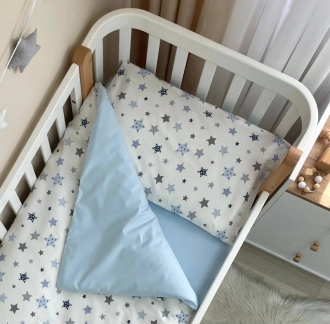 Комплект сменного белья MSonya (Маленькая Соня) Baby Dream Stars 110×90 см Голубой - Фото 1