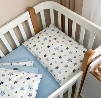 Комплект сменного белья MSonya (Маленькая Соня) Baby Dream Stars 110×90 см Голубой - Фото 2