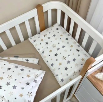 Комплект сменного белья MSonya (Маленькая Соня) Baby Dream Stars 110×90 см Бежевый - Фото 2