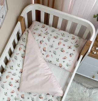 Комплект змінної білизни MSonya (Маленька Соня) Baby Dream Метелик 110×90 см Рожево-м'ятний - Фото 1