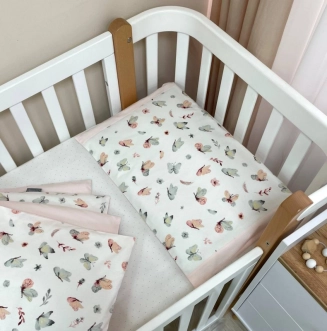 Комплект змінної білизни MSonya (Маленька Соня) Baby Dream Метелик 110×90 см Рожево-м'ятний - Фото 2