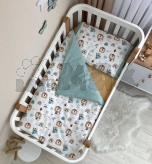 Комплект сменного белья MSonya (Маленькая Соня) Baby Dream Львы с радугами 110×90 см Мятный